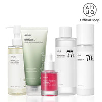 [Anua Official Shop] Ultimate Skincare Routine Set ( Cleansing Oil + Facial Foam Cleanser +Toner + Anuadarkspotsserum + Moisturizer), Hydrating Korean Skincare